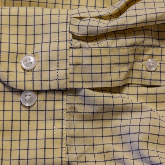L.L. Bean Wrinkle Resistant Traditional Fit Button Down L/S Mens XL Yellow Plaid - Picture 5 of 9